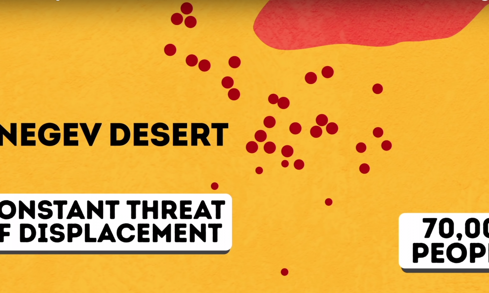 Screenshot uit de video over bedreigde Bedoeinen-dorpen in de Negev-woestijn.