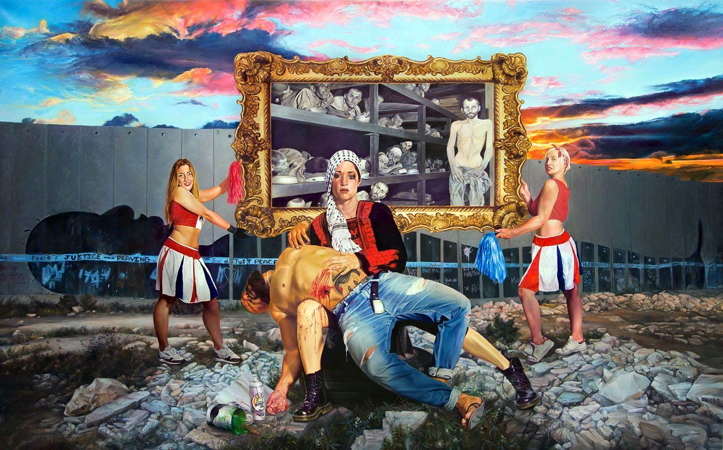 "Forgiveness" - "Le Pardon" door Shadi Alzaqzouq, 2017, 330x200, Oil on canvas