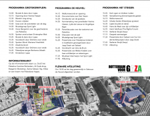 Programmafolder van de Nakba-herdenking op 12 mei in Rotterdam