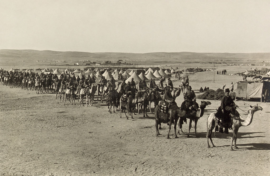 Camel corps in Beersheba